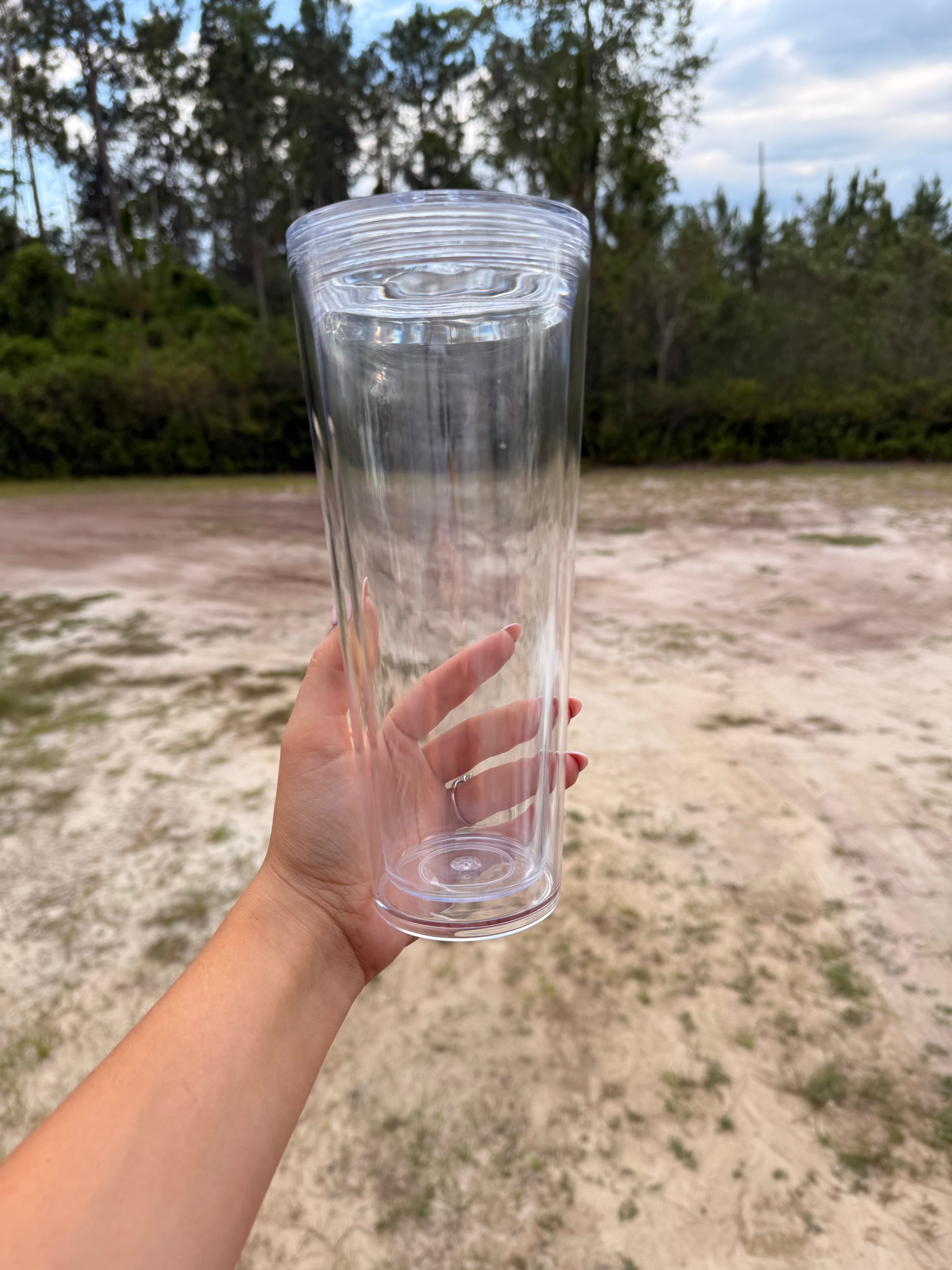 24 oz Acrylic Snow Globe Tumbler